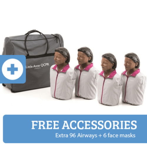 Pack de 4 Laerdal Little Anne QCPR - version noire - 2462