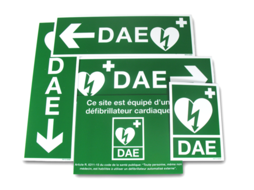 PACK Signalétique DAE 5 autocollants (usage intérieur) - 7028